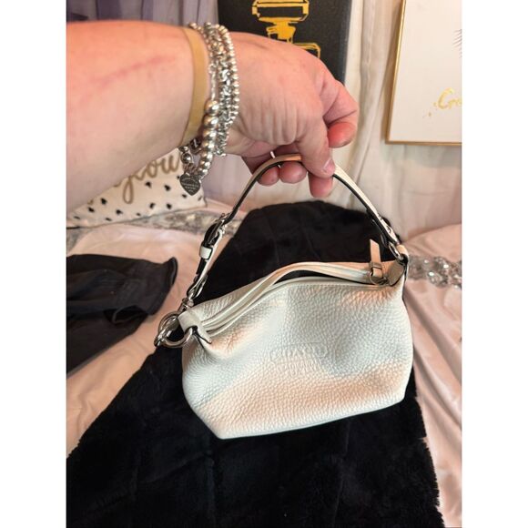 Coach white logo pebble leather baguette bag tote bag - Picture 4 of 12